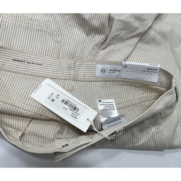 Adriano Goldschmied AG Mercer Cuffed High-Rise Barrel Pants in Blush Canvas - Picture 5 of 5